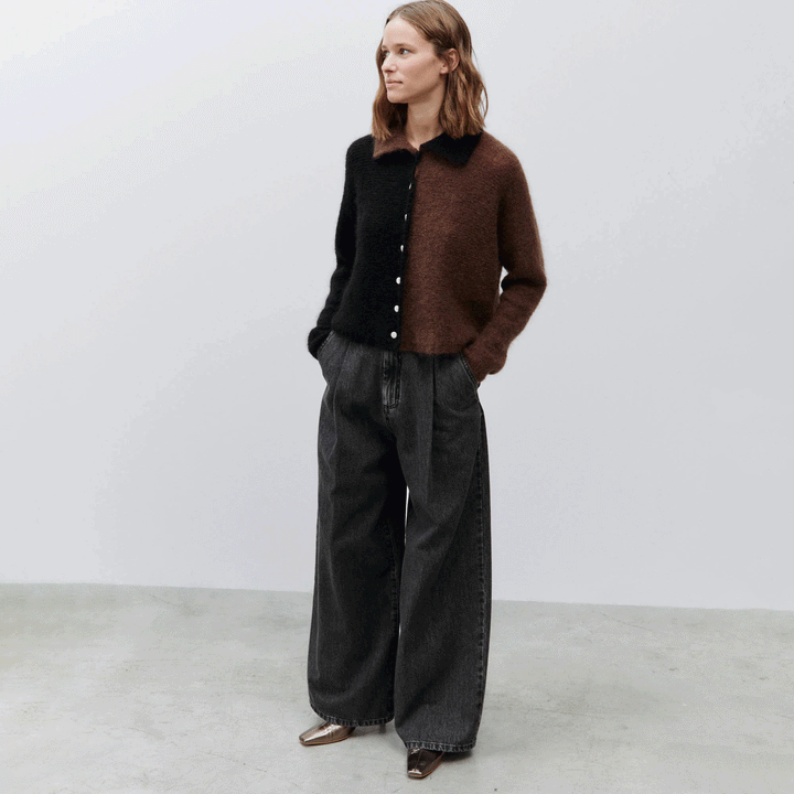 A4032 Colorblock Mohair Cardigan