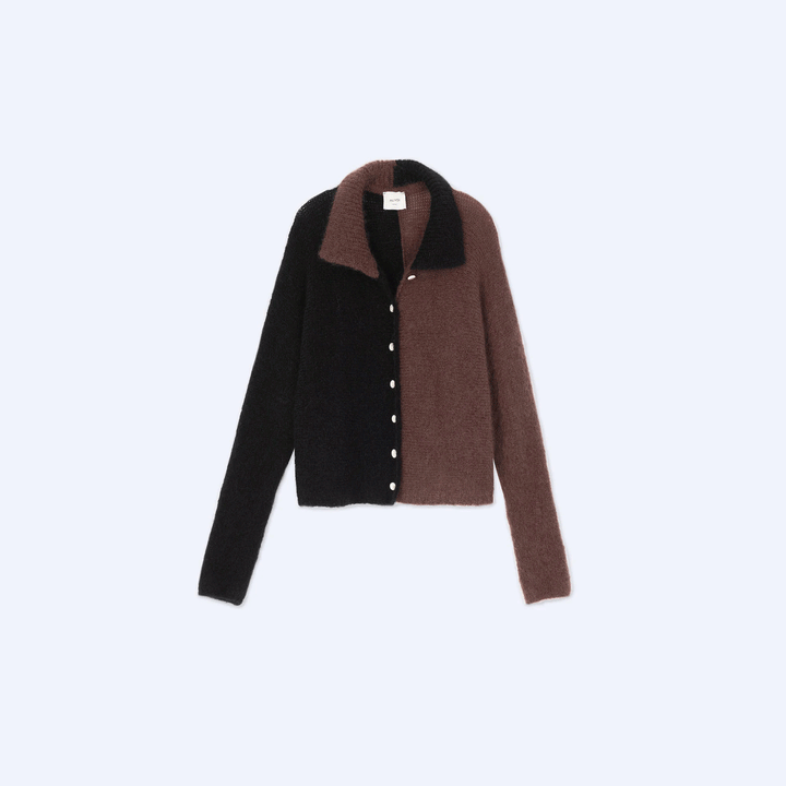 A4032 Colorblock Mohair Cardigan
