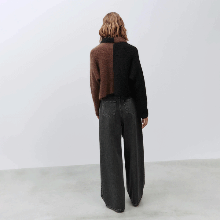 A4032 Colorblock Mohair Cardigan