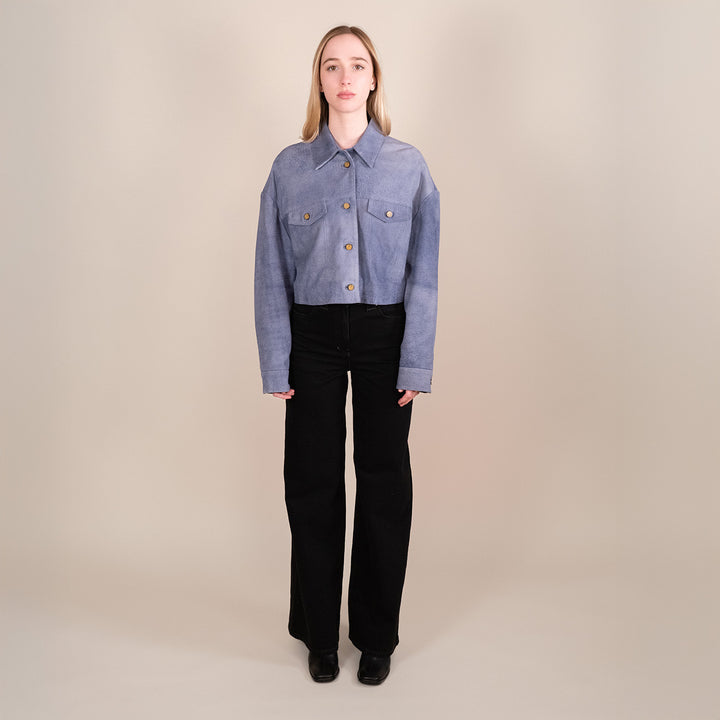 P5045 Suede Denim Effect Jacket