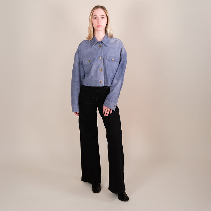 P5045 Suede Denim Effect Jacket