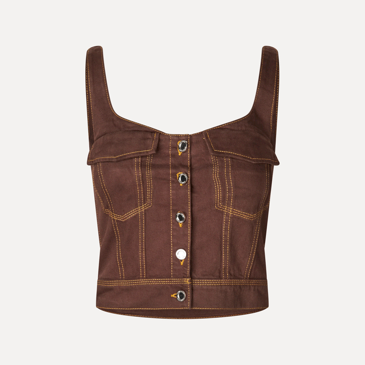 Cropped Denim Bustier
