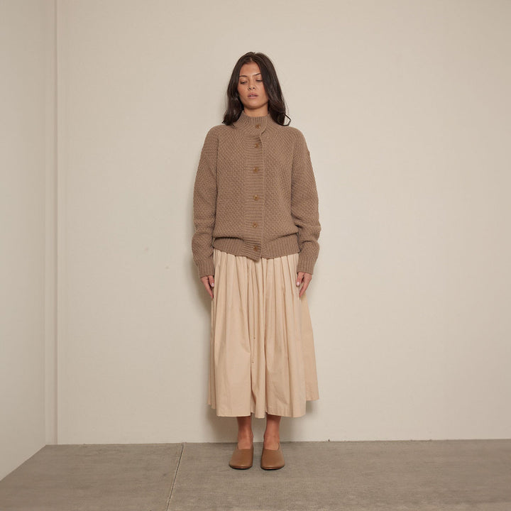High Neck Wool Cardigan