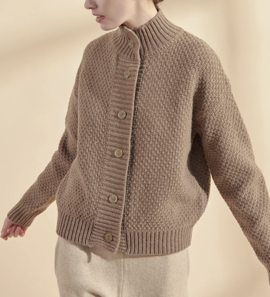 andwang ♡ Classical high neck cardigan High Neck Wool Cardigan – Beatrice the Divine