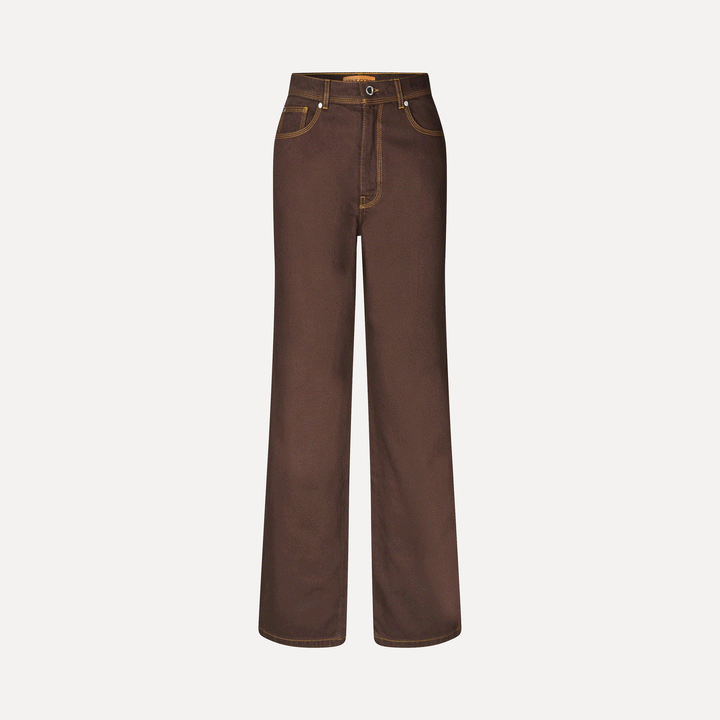 High Waist Straight Cut Denim Pants