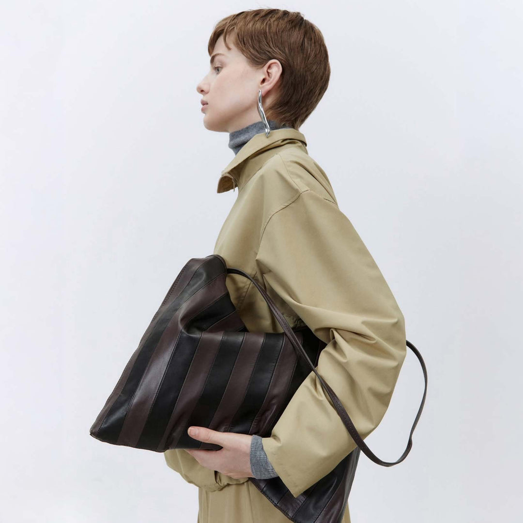 A5039 Striped Leather Bag
