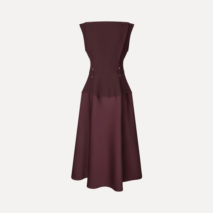 Sleeveless Boatneck Midi Dress