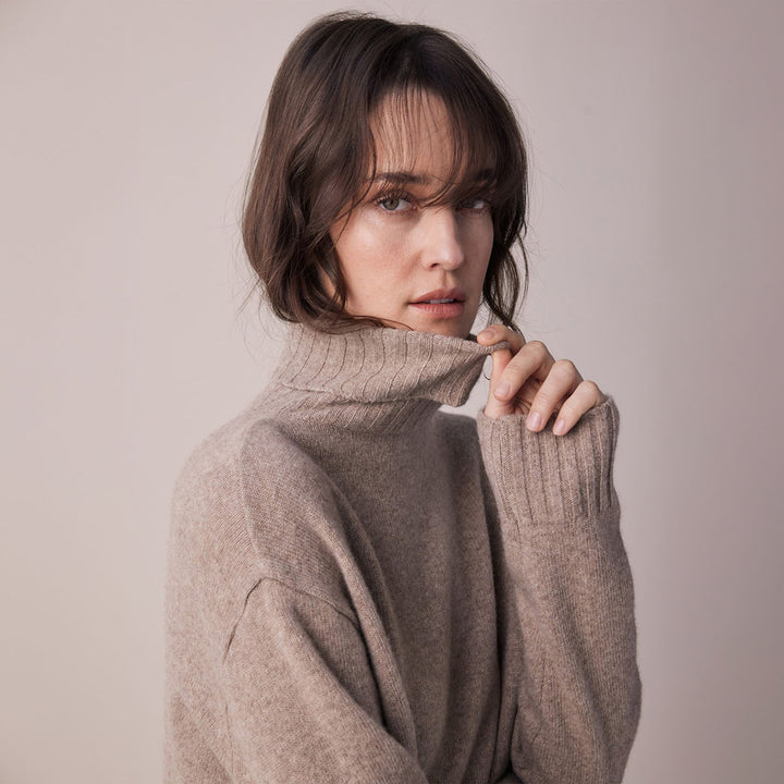 Wool Turtleneck Midi Dress