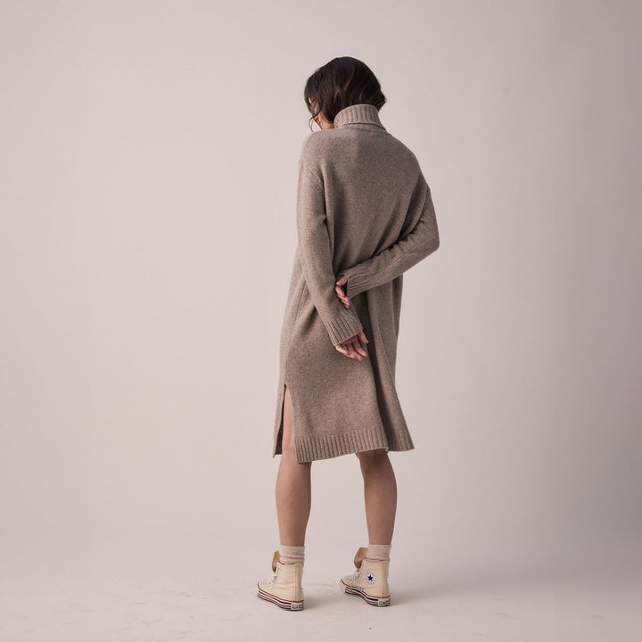 Wool Turtleneck Midi Dress