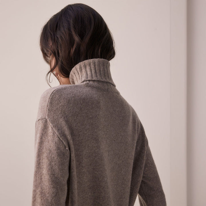 Wool Turtleneck Midi Dress