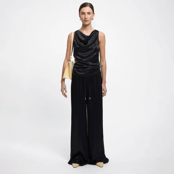 Camille Satin Cowl Neck Top