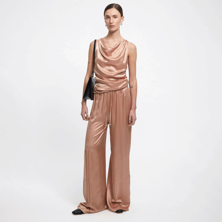 Camille Satin Cowl Neck Top