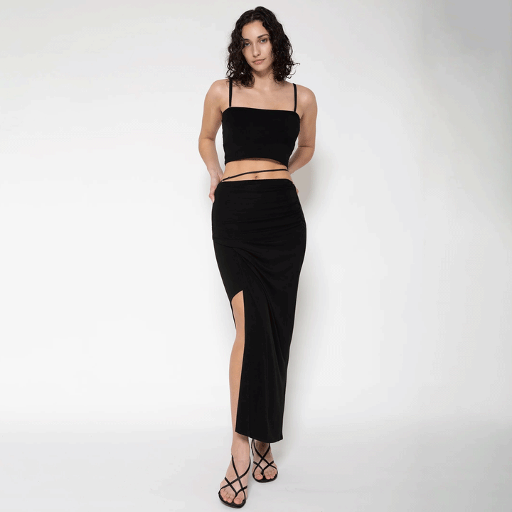 Collagen Wrap Slit Skirt