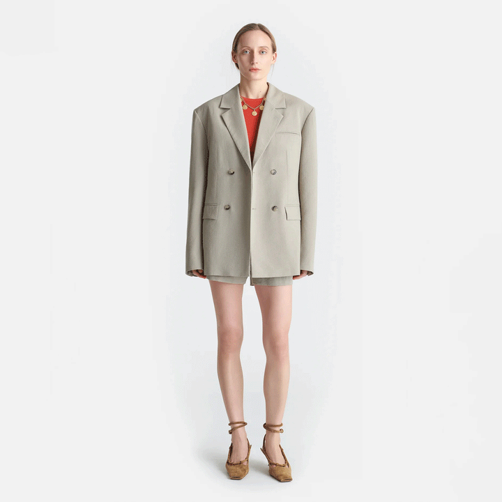 Diante Boxy Raw Silk Blazer