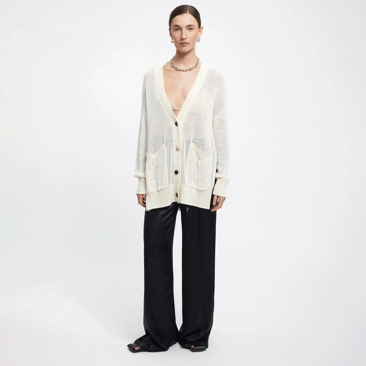 Evans Elongated Cable Knit Cardigan