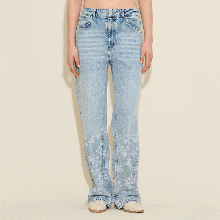 Floral Print Jeans