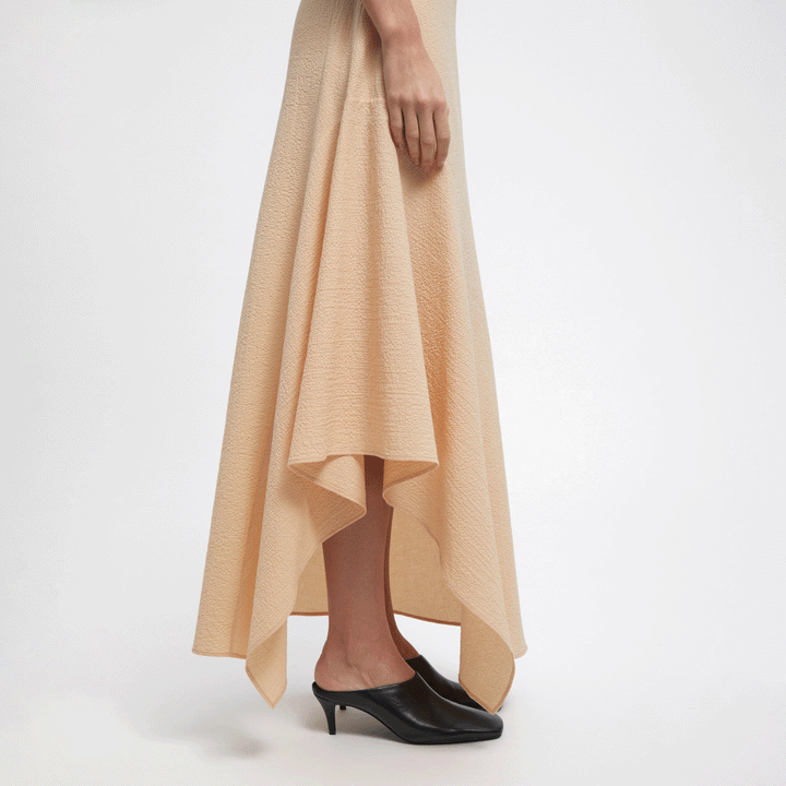 Gale Scooped Neck Gathered Dress