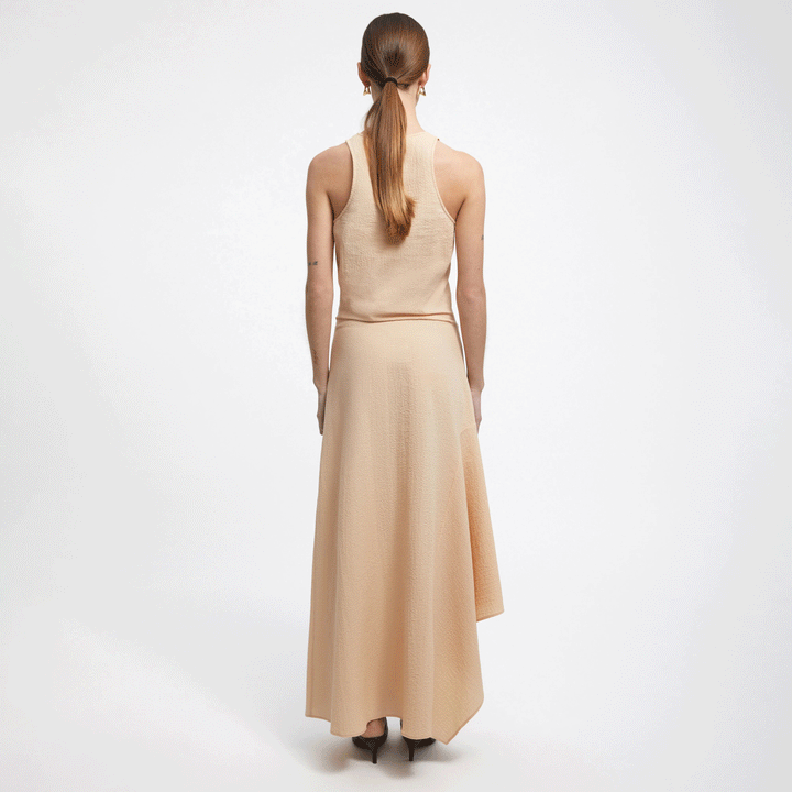 Gale Scooped Neck Gathered Dress