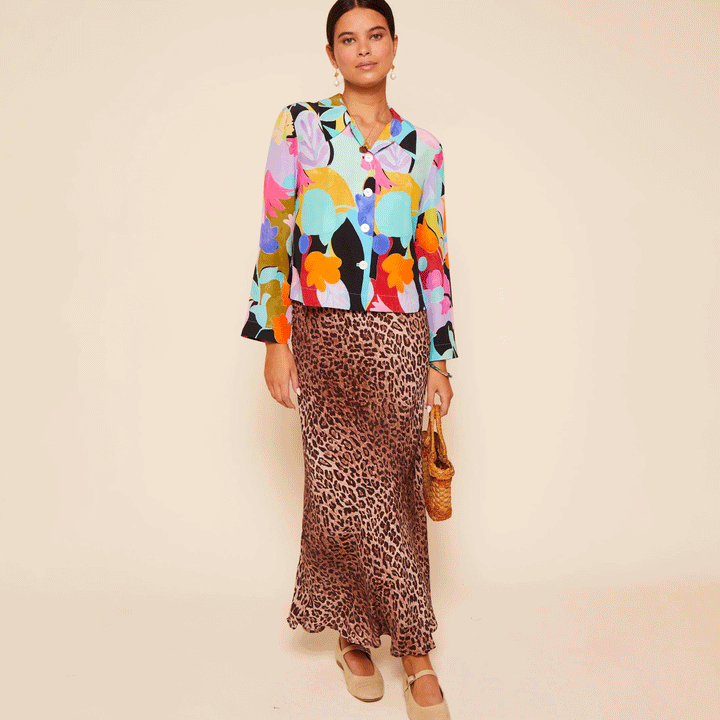 Kelly Silk Midi Skirt