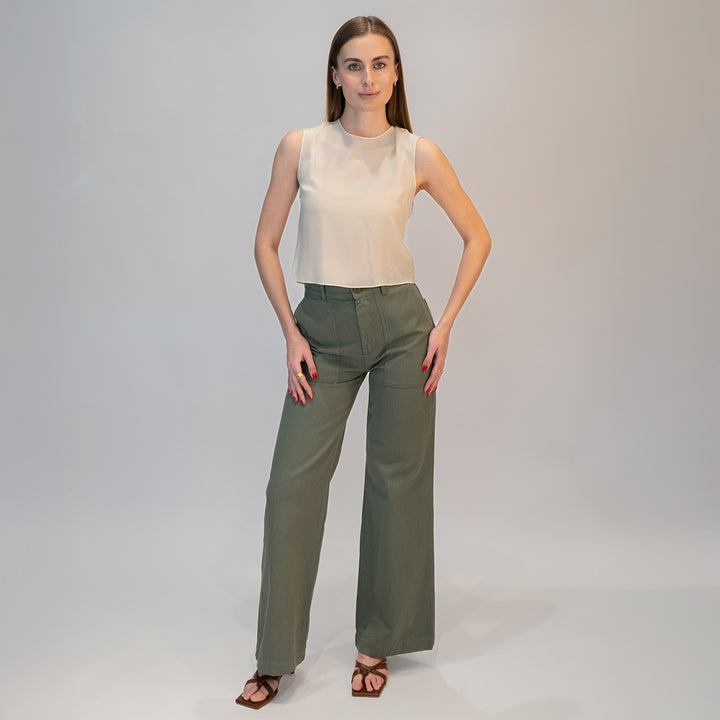 P5207 Sleeveless Silk Top