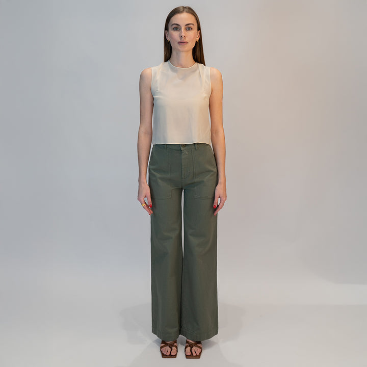 P5207 Sleeveless Silk Top