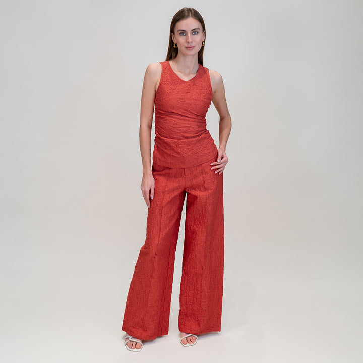 Crinkle Jersey Wide Leg Pants