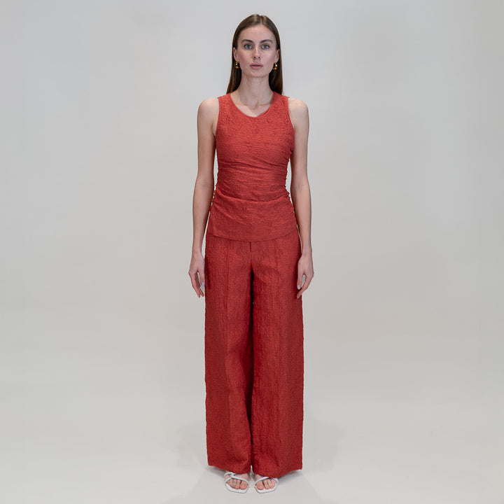Crinkle Jersey Wide Leg Pants