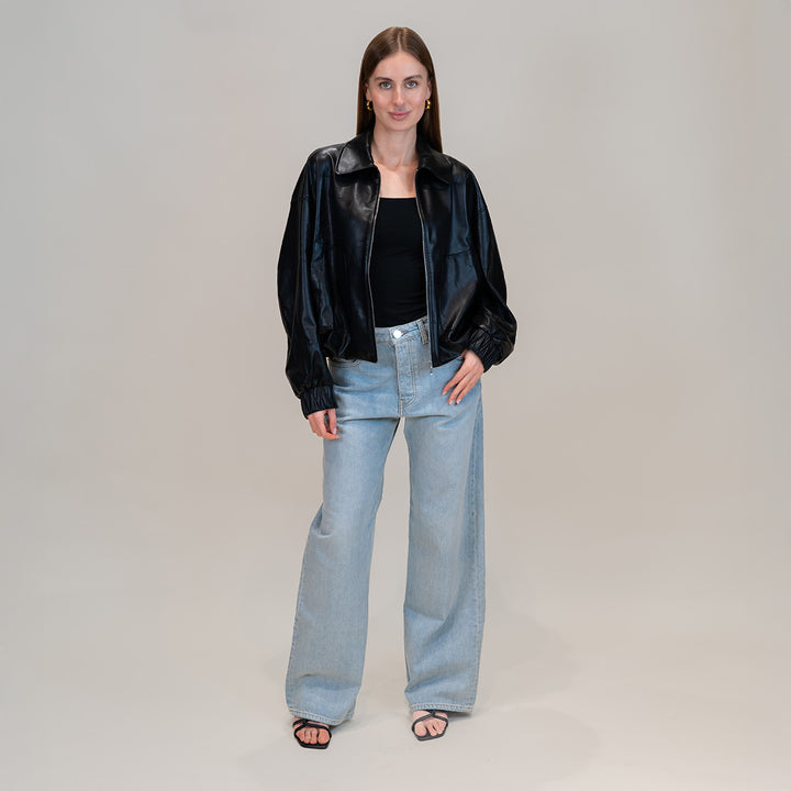 Vegan Leather Puff Jacket