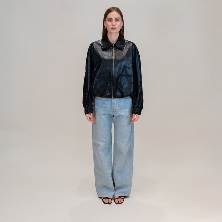 Vegan Leather Puff Jacket