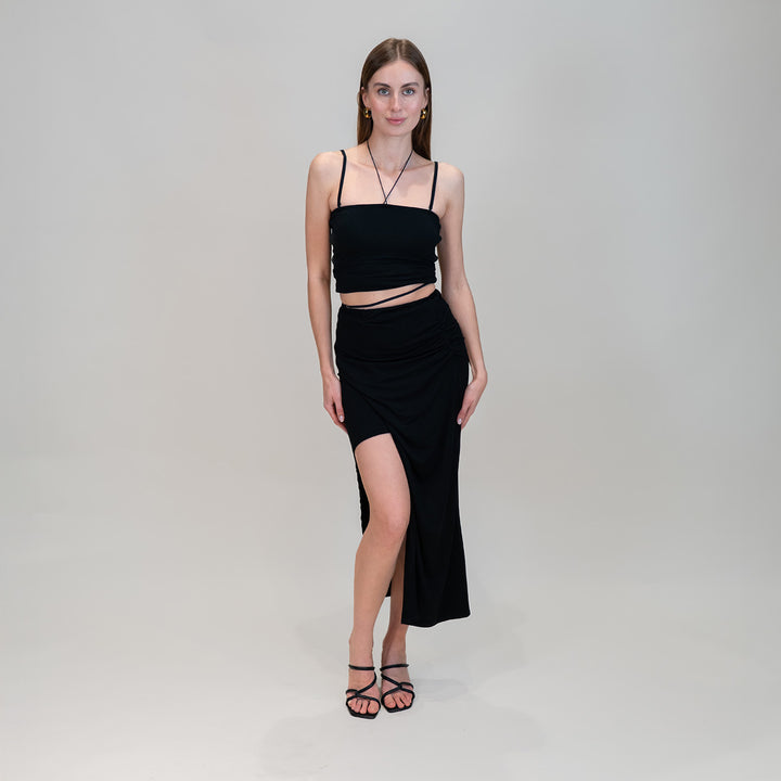 Collagen Wrap Slit Skirt