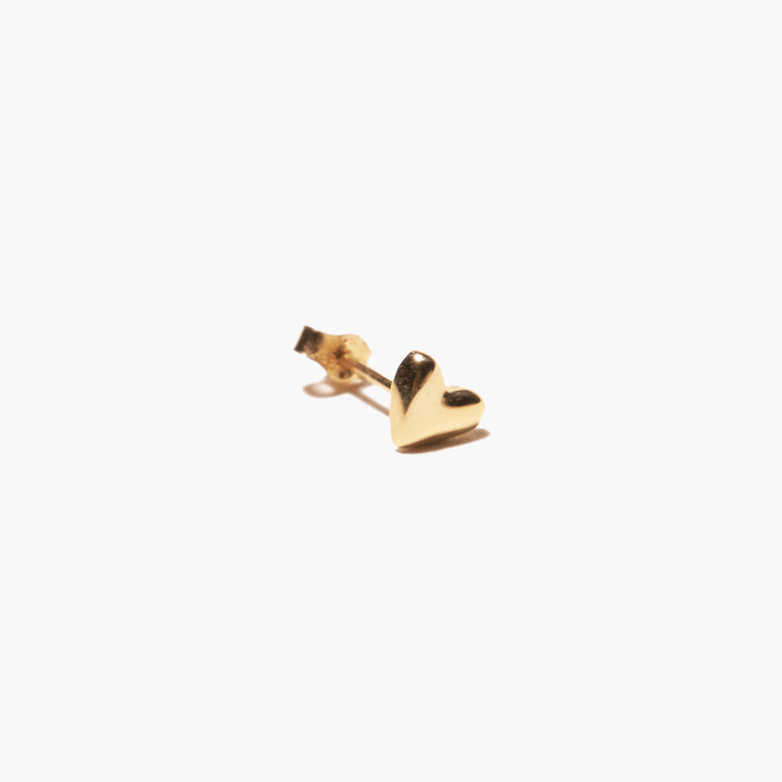 14K Mini Puffy Coeur Heart Stud