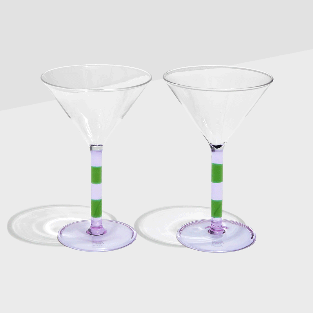 Stripe Martini Glasses (2)