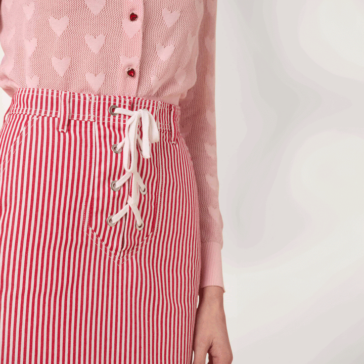 Denim Stripe Skirt