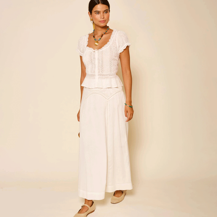 Vienne Cotton Midi Skirt