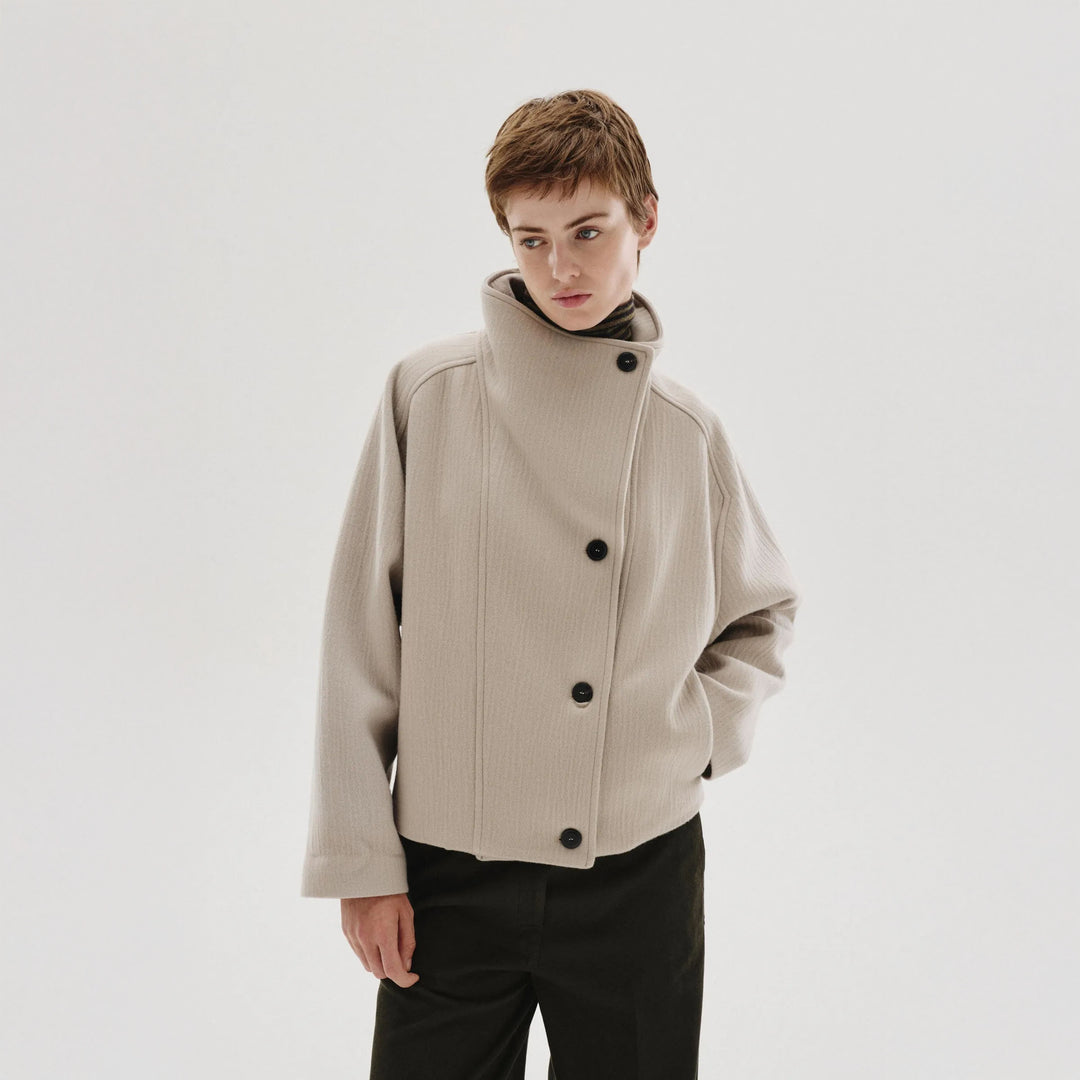 High Neck Cloth Jacket