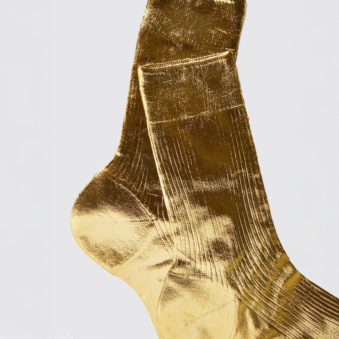 One Ribbed Laminated Socks