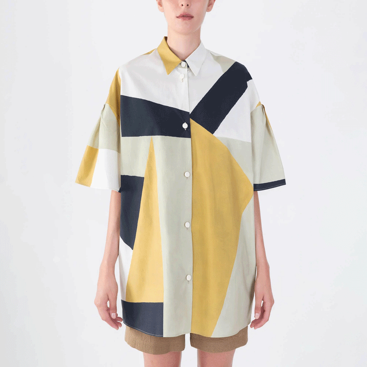 Abstract Cotton Shirt