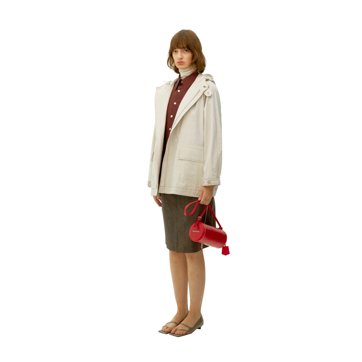 Checkered Cotton Hooded Parka