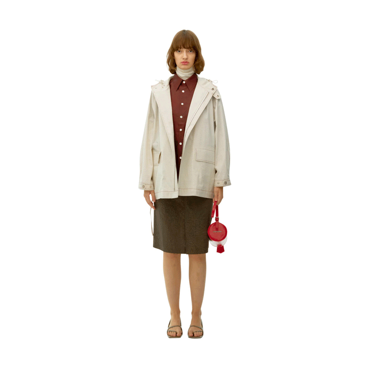 Checkered Cotton Hooded Parka