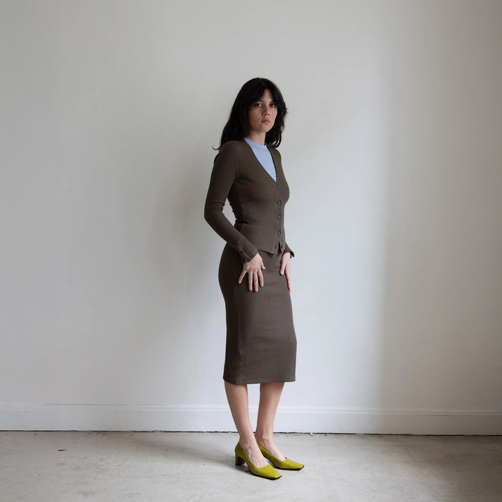 Cassatt Ribbed Knit Cardigan