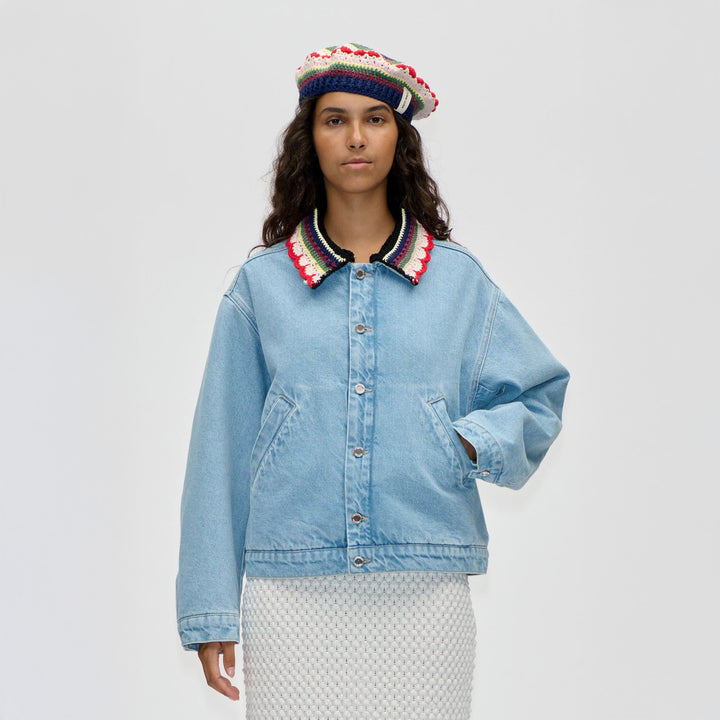 Collared Cropped Bomber