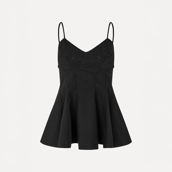 Embroidered Bustier Top