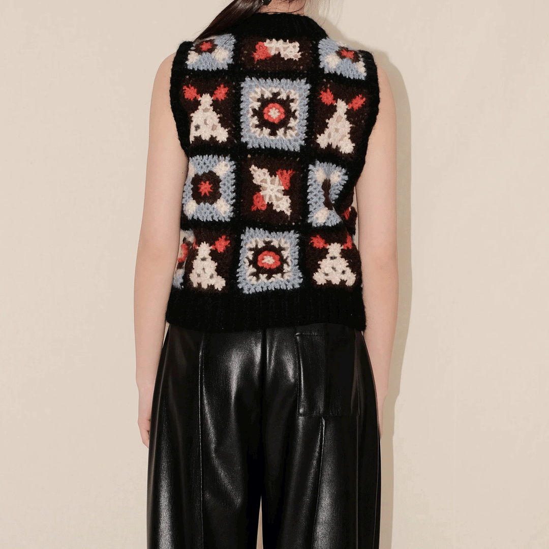 Floral Crochet Vest