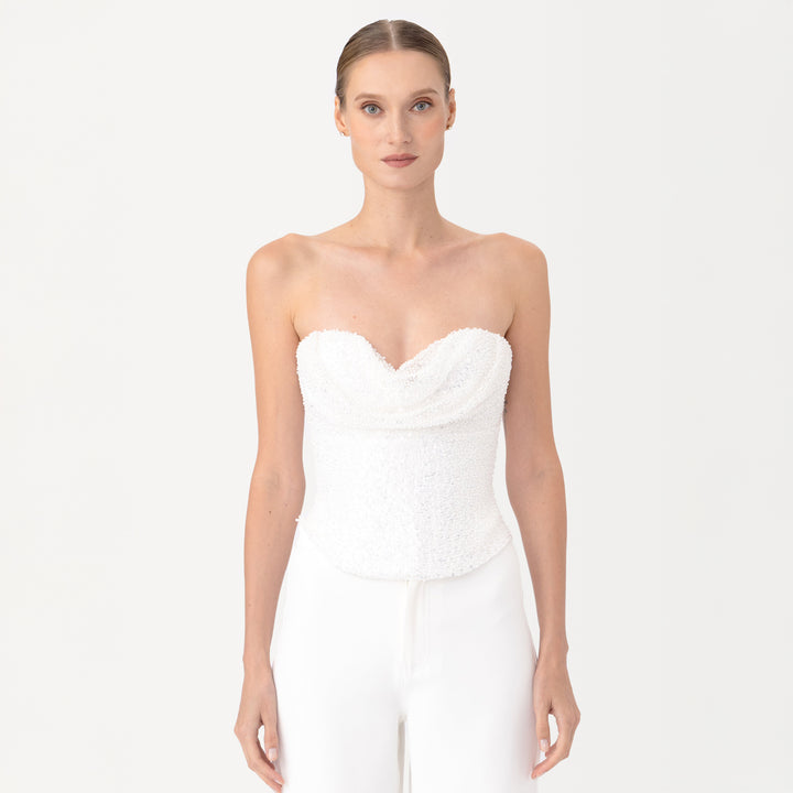 Lin Beaded Corset Top