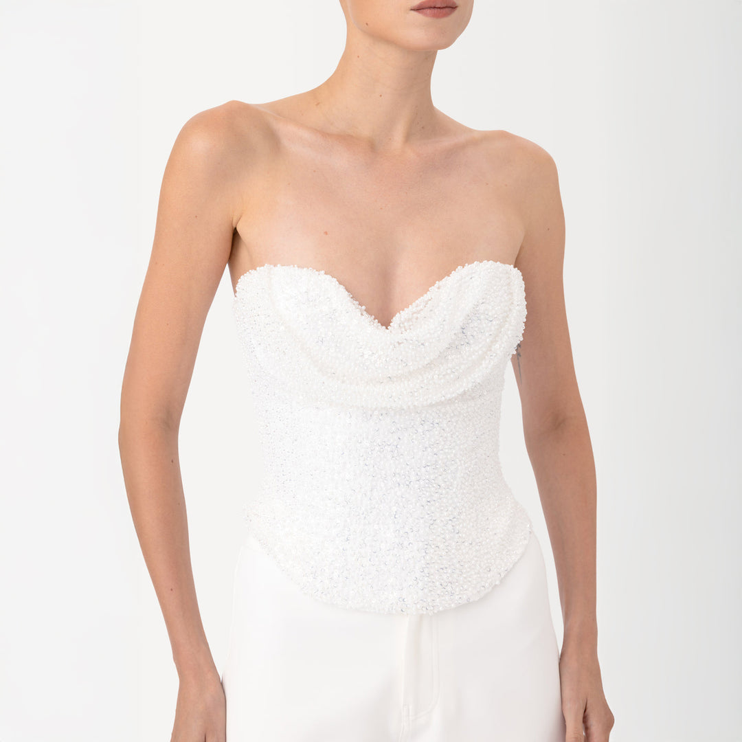 Lin Beaded Corset Top