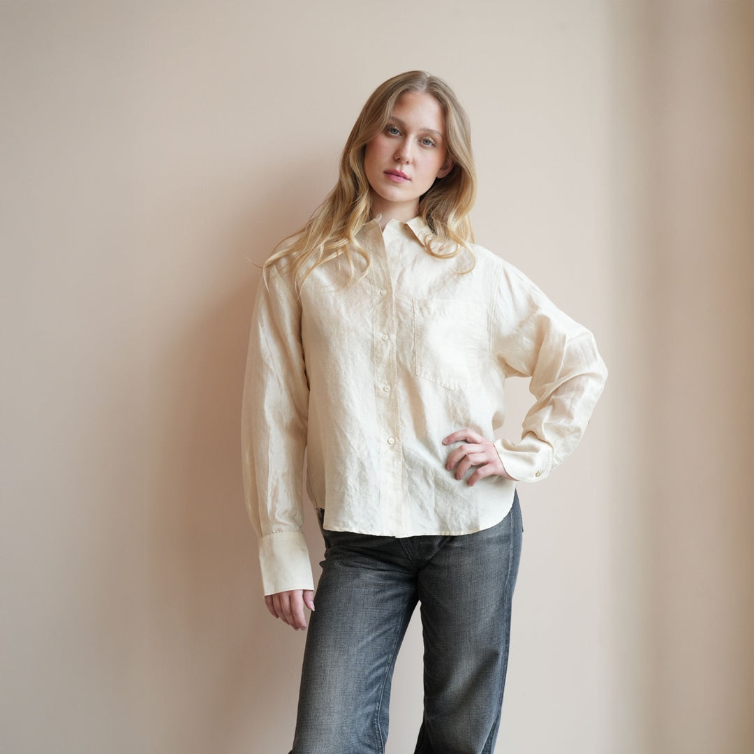 Linen Blend Button Down