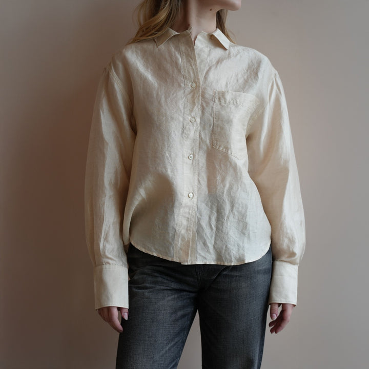 Linen Blend Button Down