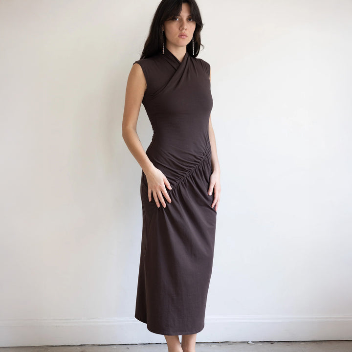 Mira Gathered Knit Dress