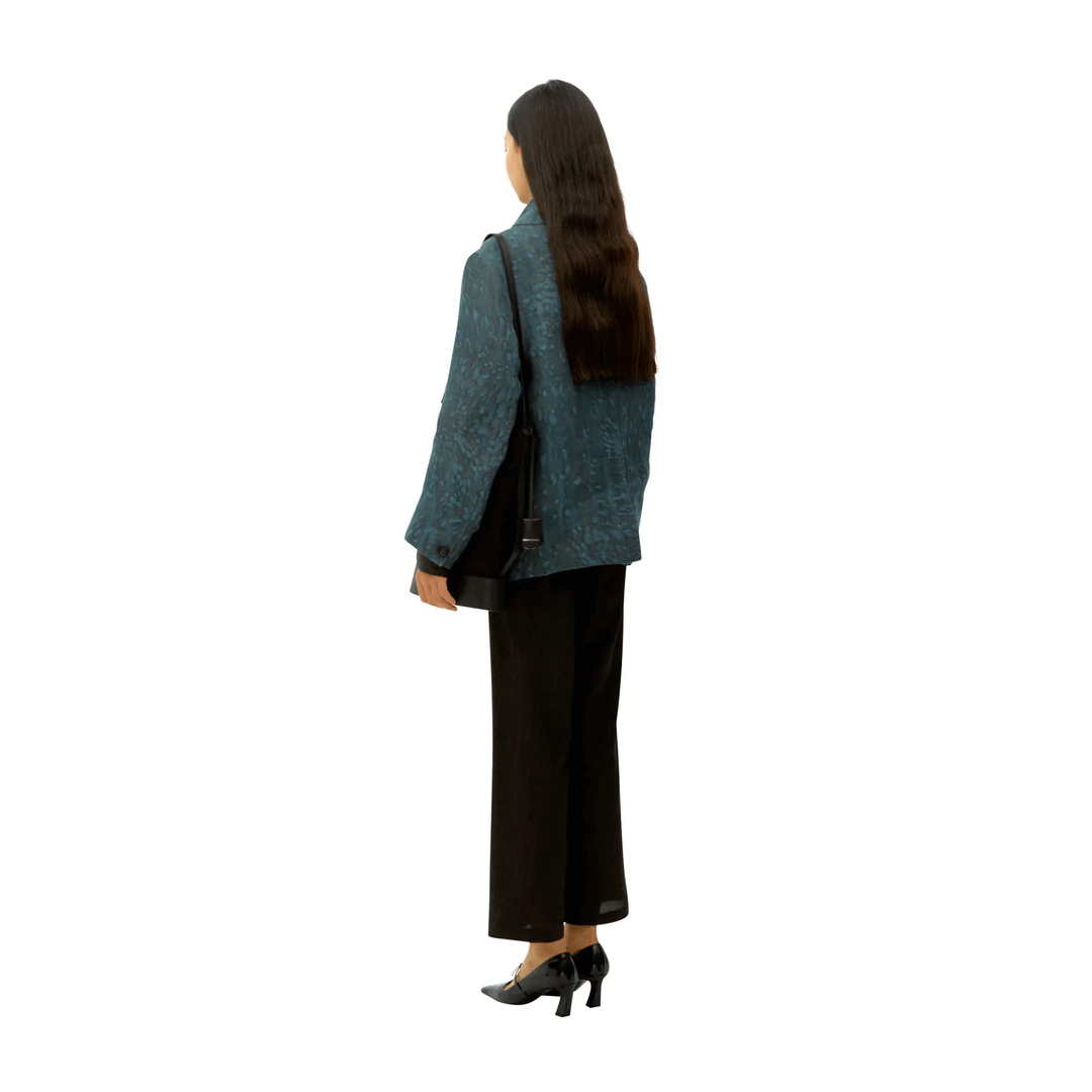 Salt Dyed Linen Four-Button Jacket