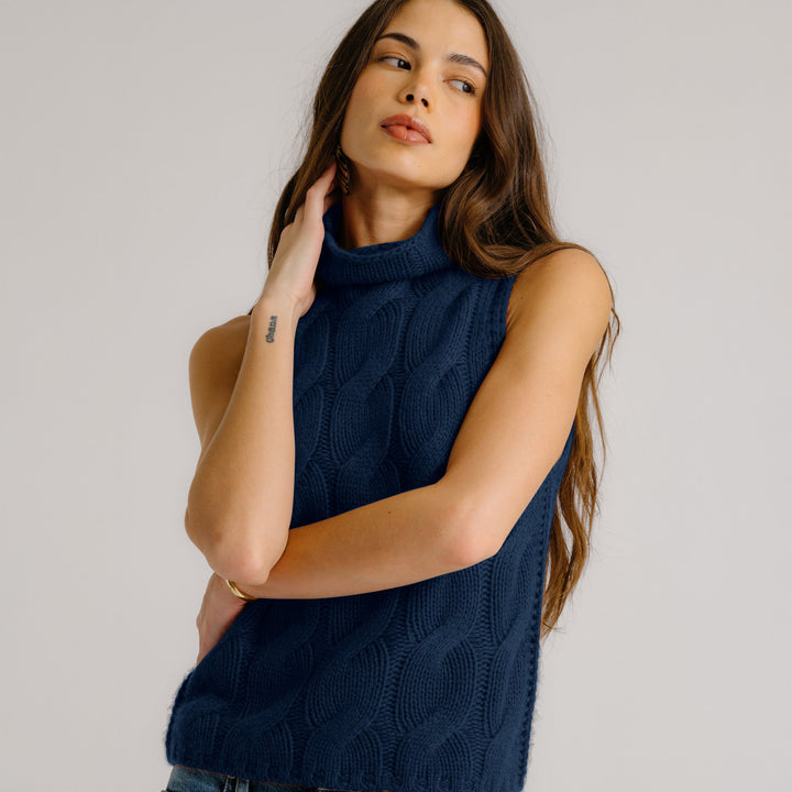 Salvia Sleeveless Cable Knit